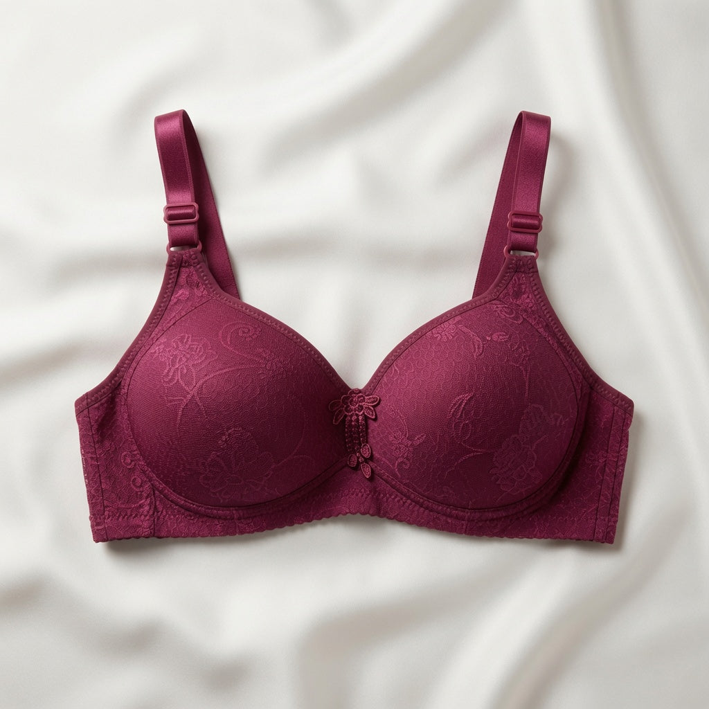 Textured Floral Contour Bra-27
