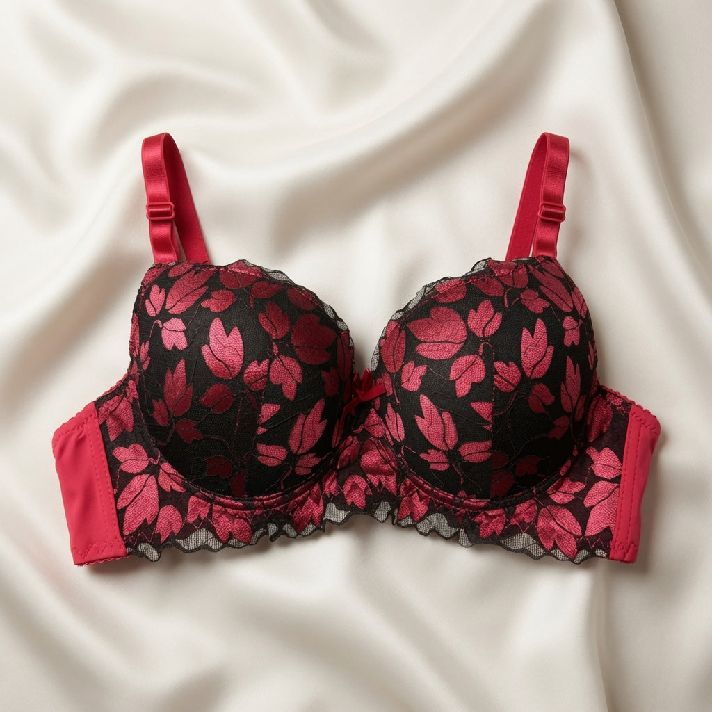 Two-Tone Leaf Lace Bra (only Bra)-20