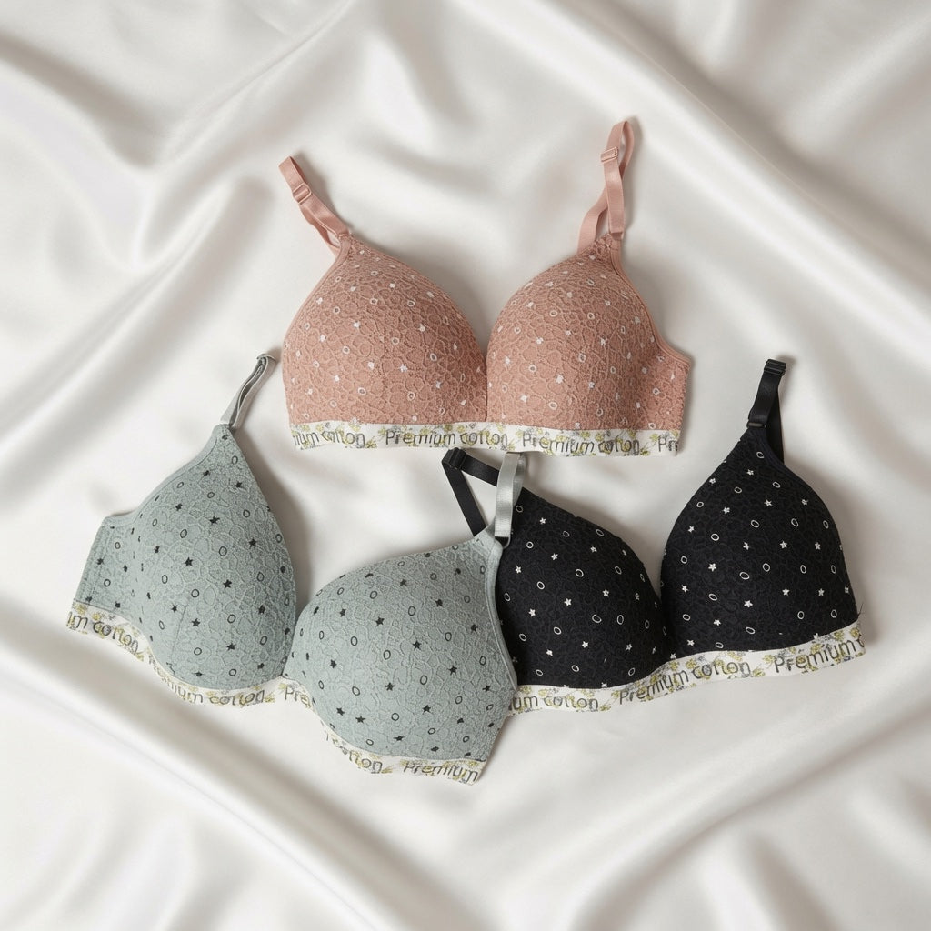 Printed Cotton Wire-Free Bra-30