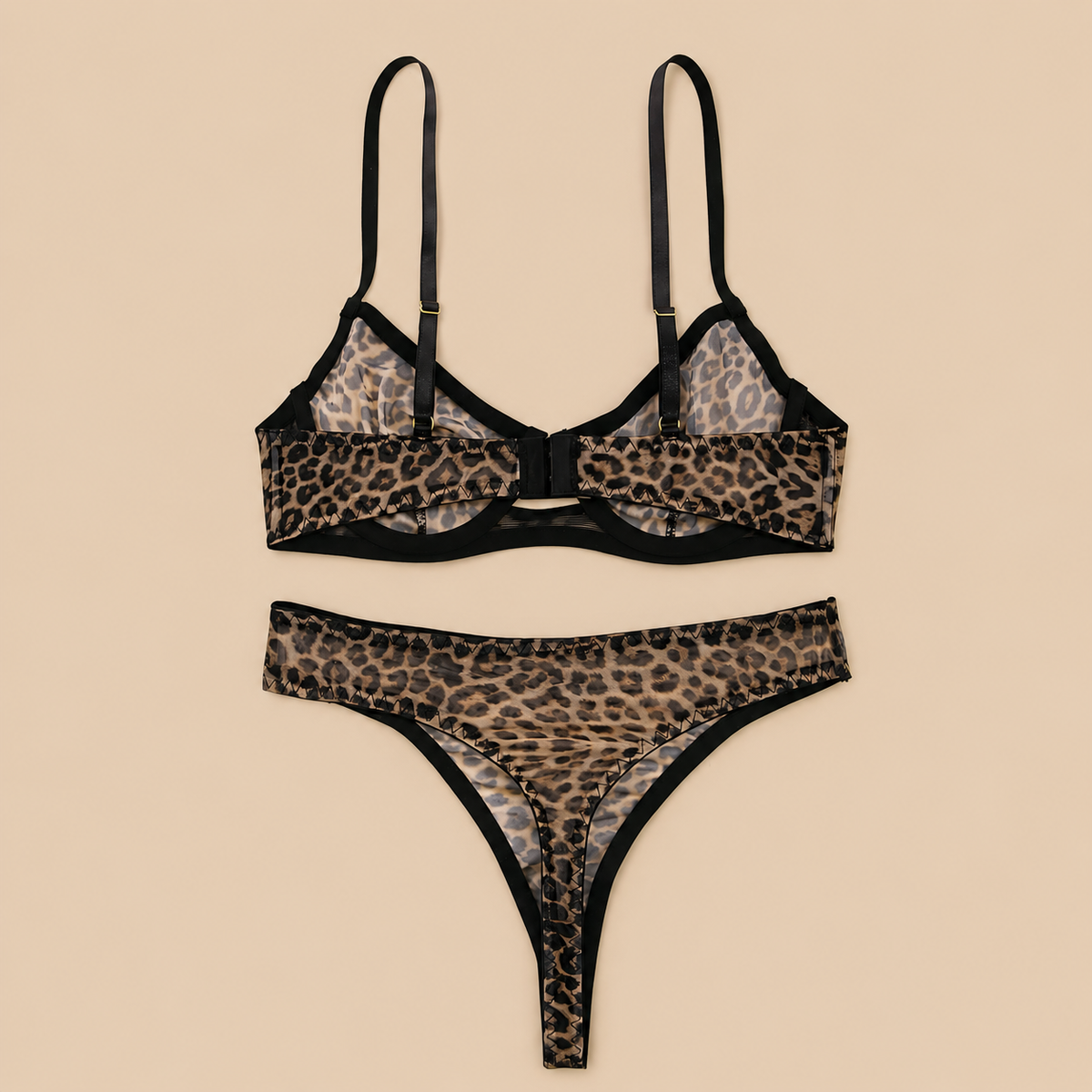 Wild Allure Sheer Leopard Mesh Lingerie Set-46