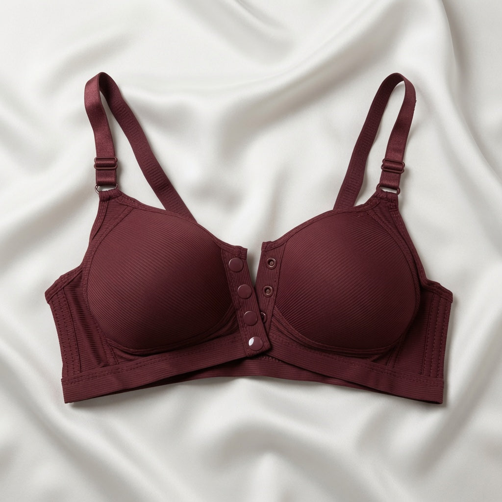 Ribbed Front-Button Bra-31