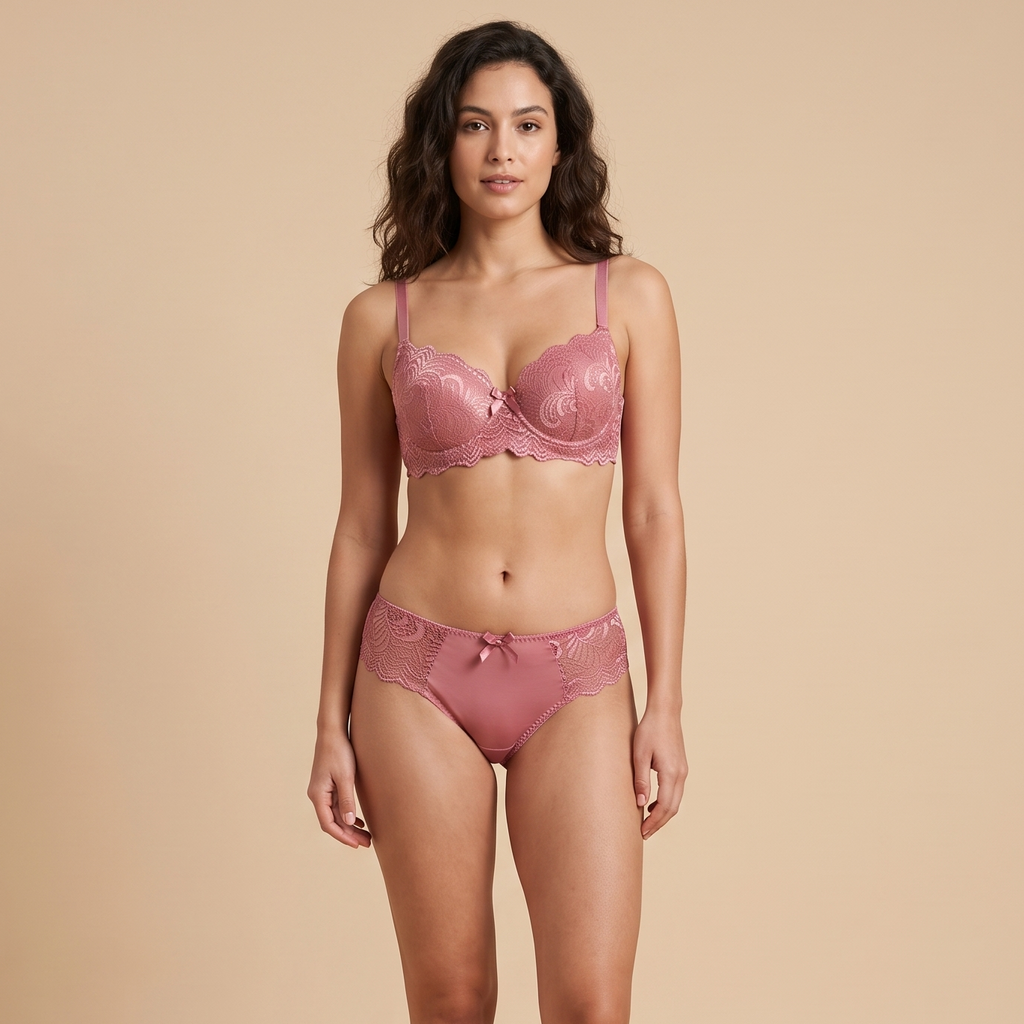 Elegant Floral Lace Lingerie Set-15