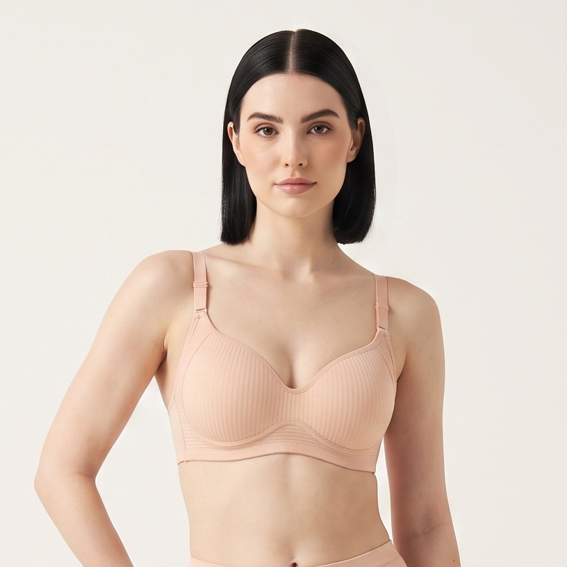 Seamless Ribbed Wire-Free Comfort Bra-09