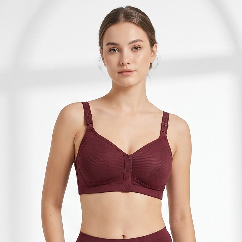 Ribbed Front-Button Bra-31