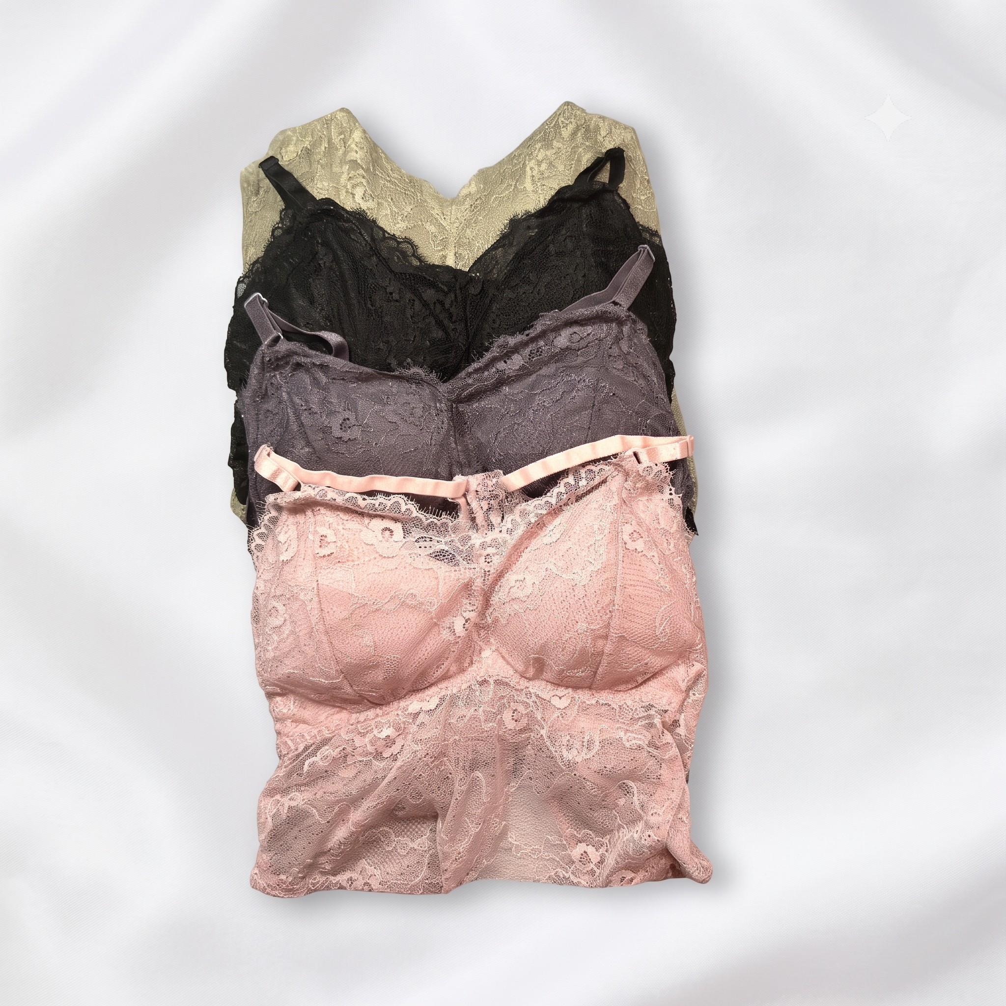 Floral Lace Longline Bralette-36