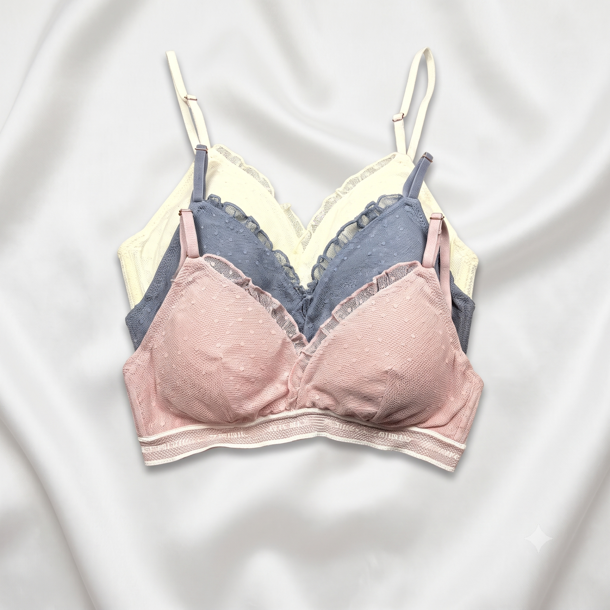 Dotted Mesh Triangle Bralette-35