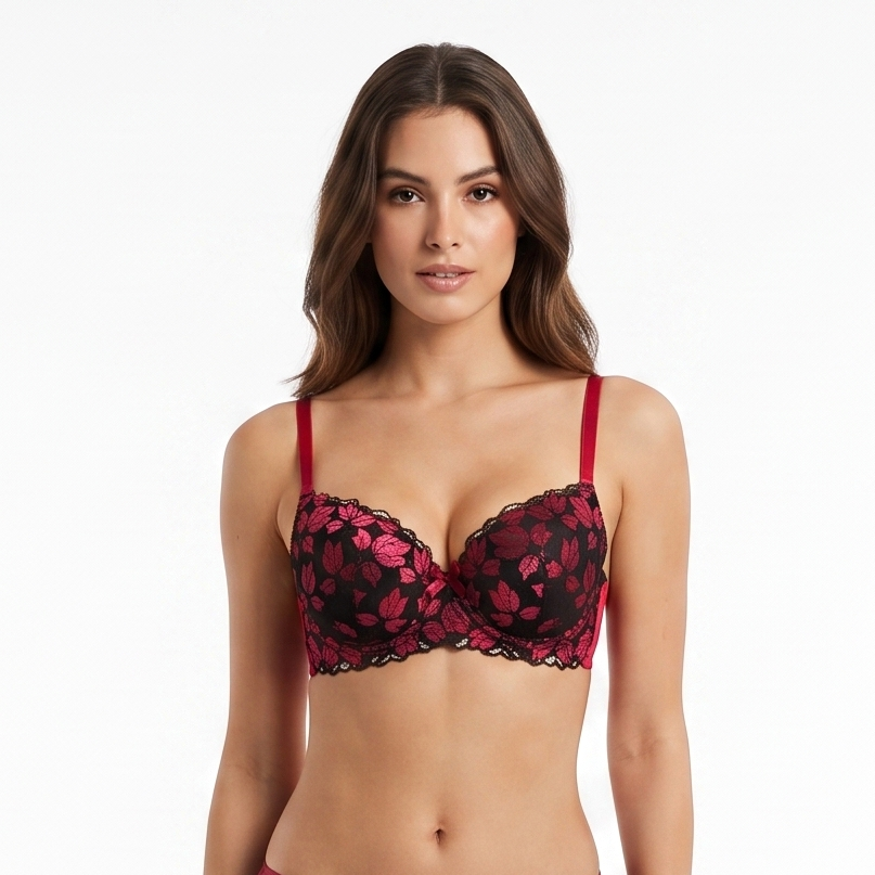 Two-Tone Leaf Lace Bra (only Bra)-20