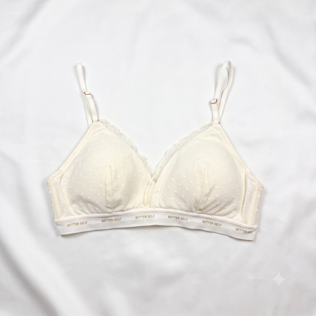 Dotted Mesh Triangle Bralette-35