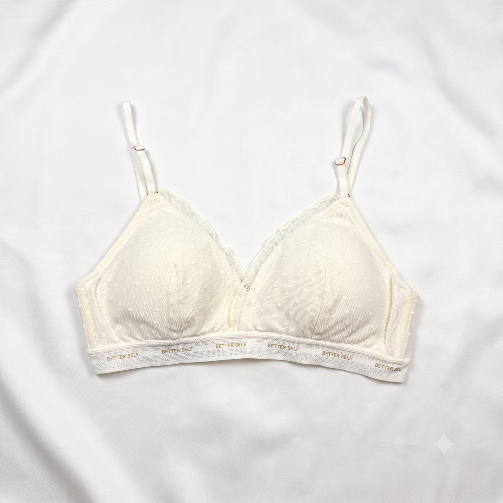 Dotted Mesh Triangle Bralette-35