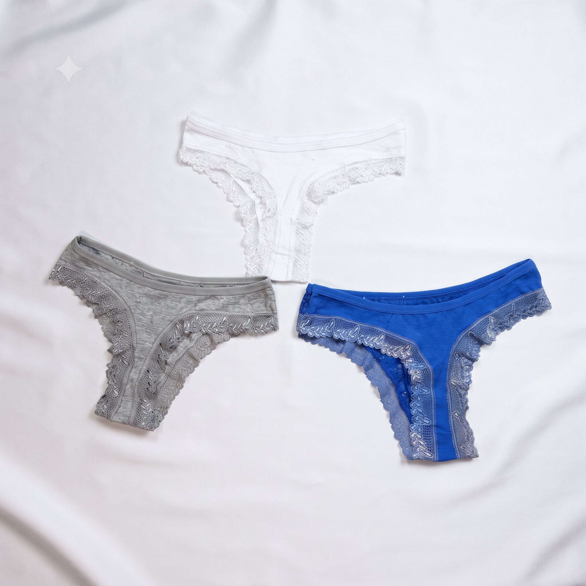 Cotton Lace Trim Thong-34