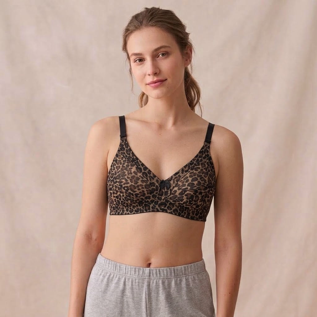 Leopard Print Wireless Everyday Support Bra pack(3) -62