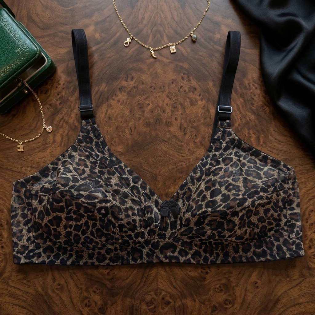 Leopard Print Wireless Everyday Support Bra pack(3) -62