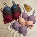 Ribbed Crystal Knot Accent Push-Up Bra -64