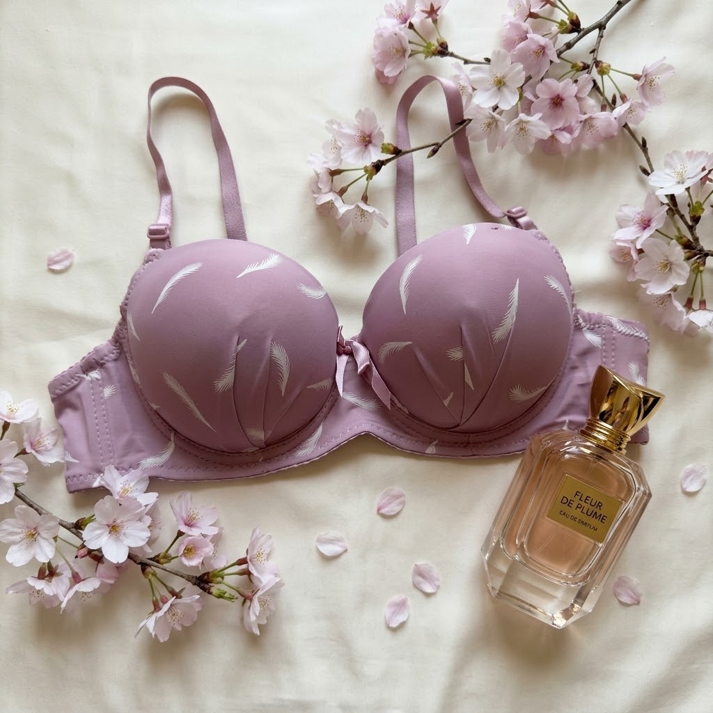 Feather Print Padded Everyday Bra -63