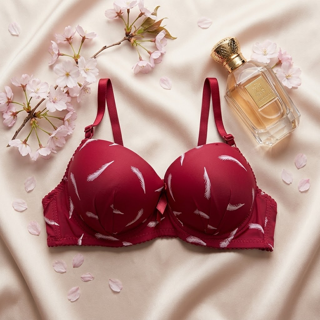 Feather Print Padded Everyday Bra -63