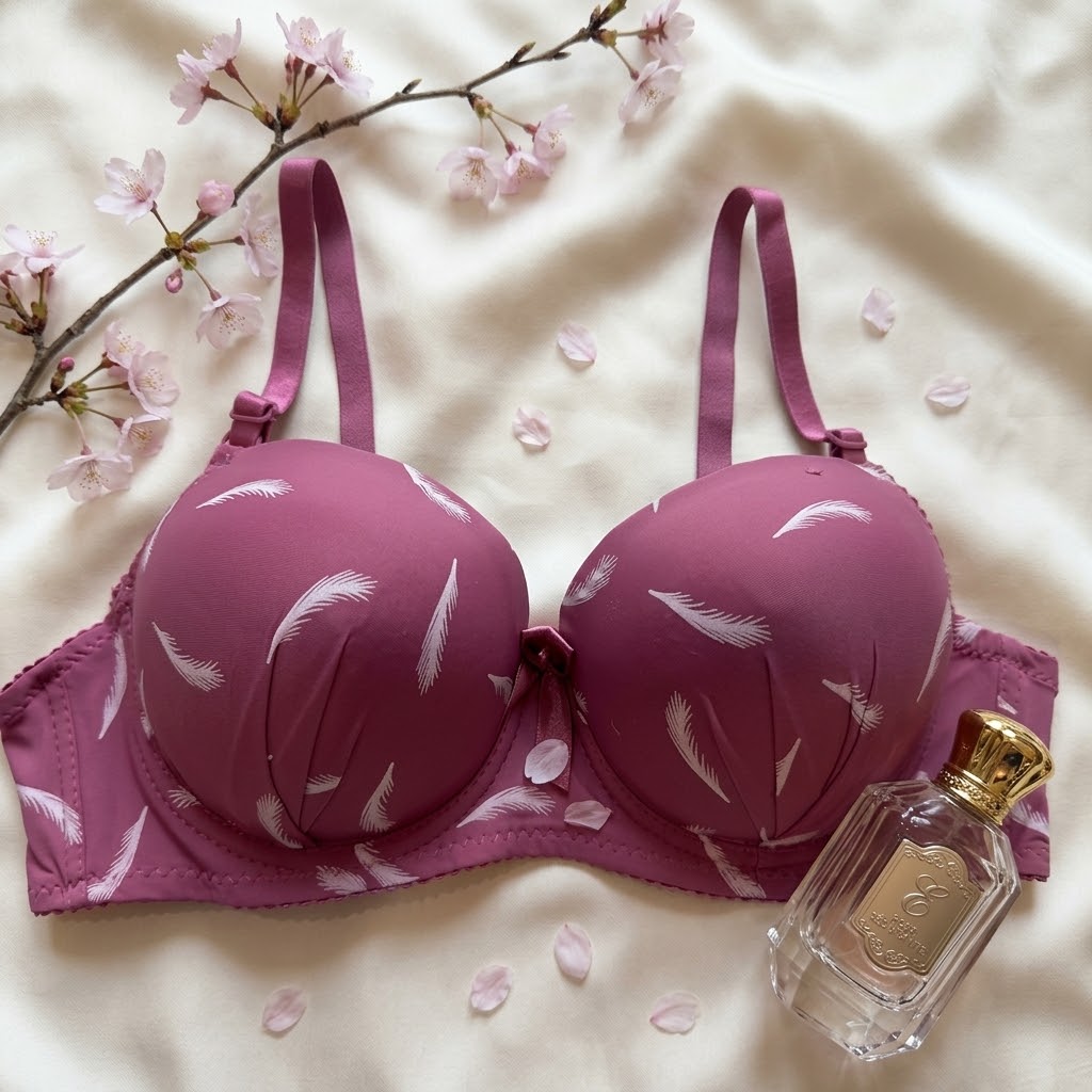 Feather Print Padded Everyday Bra -63