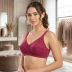 Cotton Leaf Print Everyday Support Bra pack(3) - 60