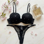 Sparkling Grid Padded Lingerie Set -72