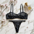 Heart Print Mesh Lingerie Set -69