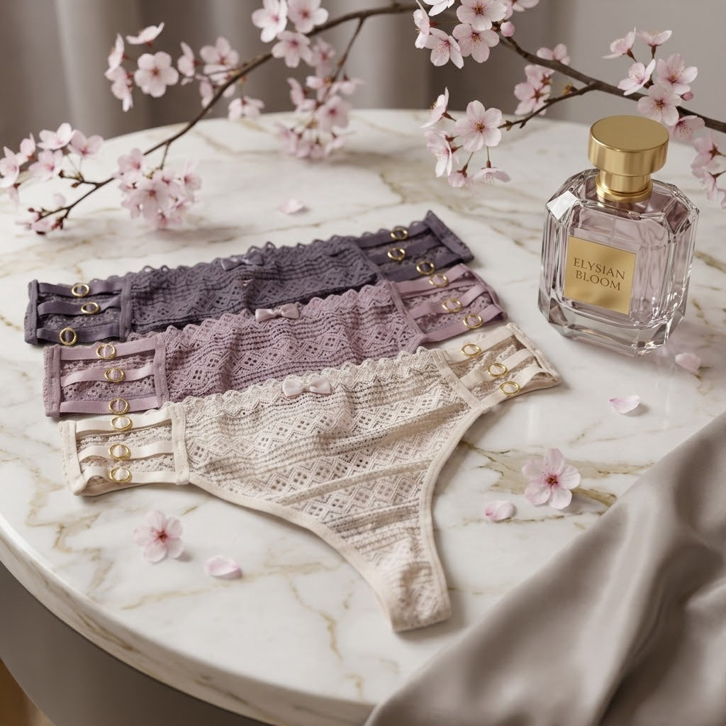 Lace Strap Detail Low-Rise Thong -53