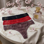 Lace Strap Detail Low-Rise Thong -53