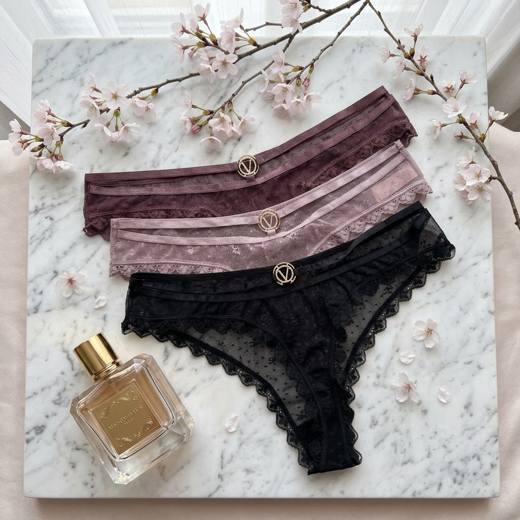 Crystal Ring Accent Lace Thong- 52