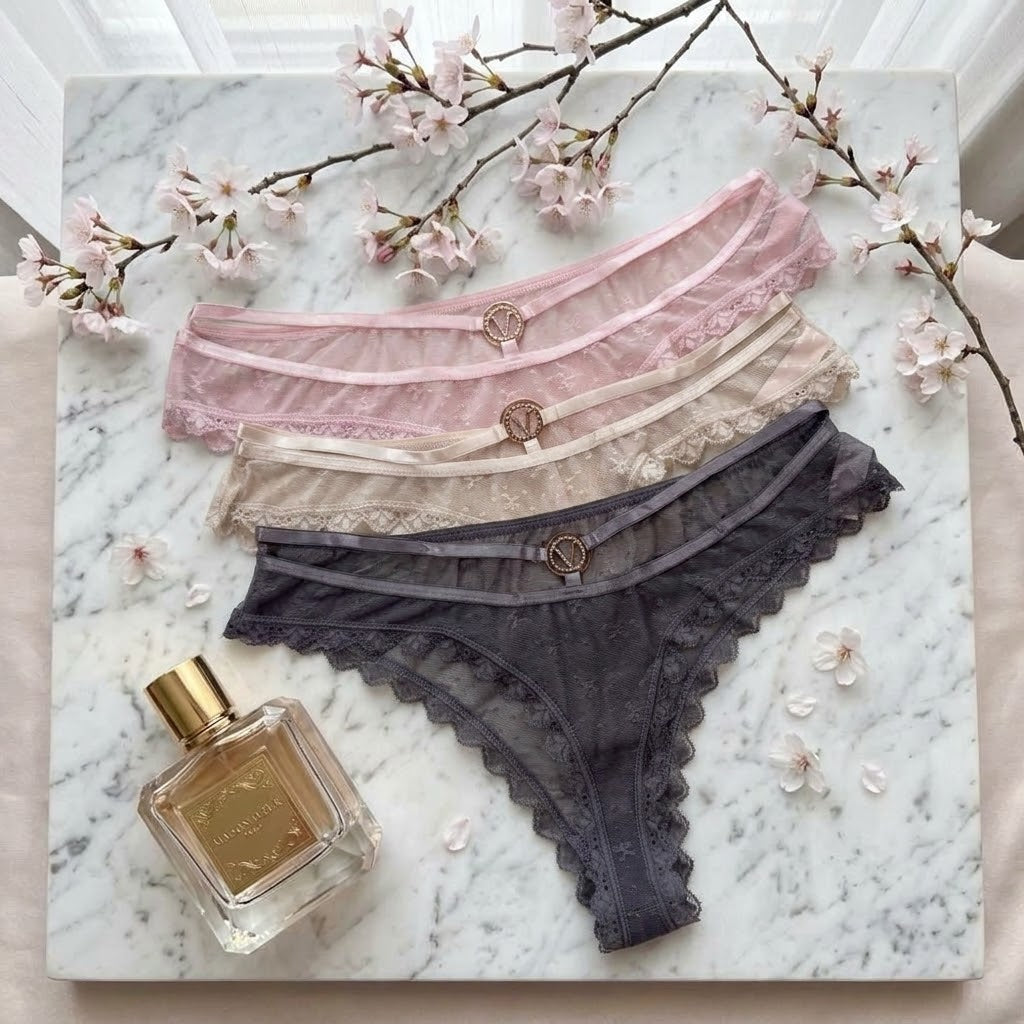 Crystal Ring Accent Lace Thong- 52