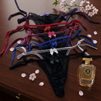 Ruffled Mesh Side-Tie Thong -55