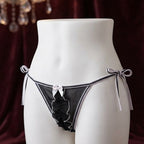 Ruffled Mesh Side-Tie Thong -55