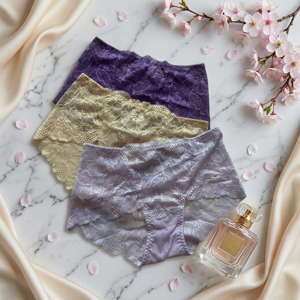 High-Waist Floral Lace Shaping Briefs pack(3) -73