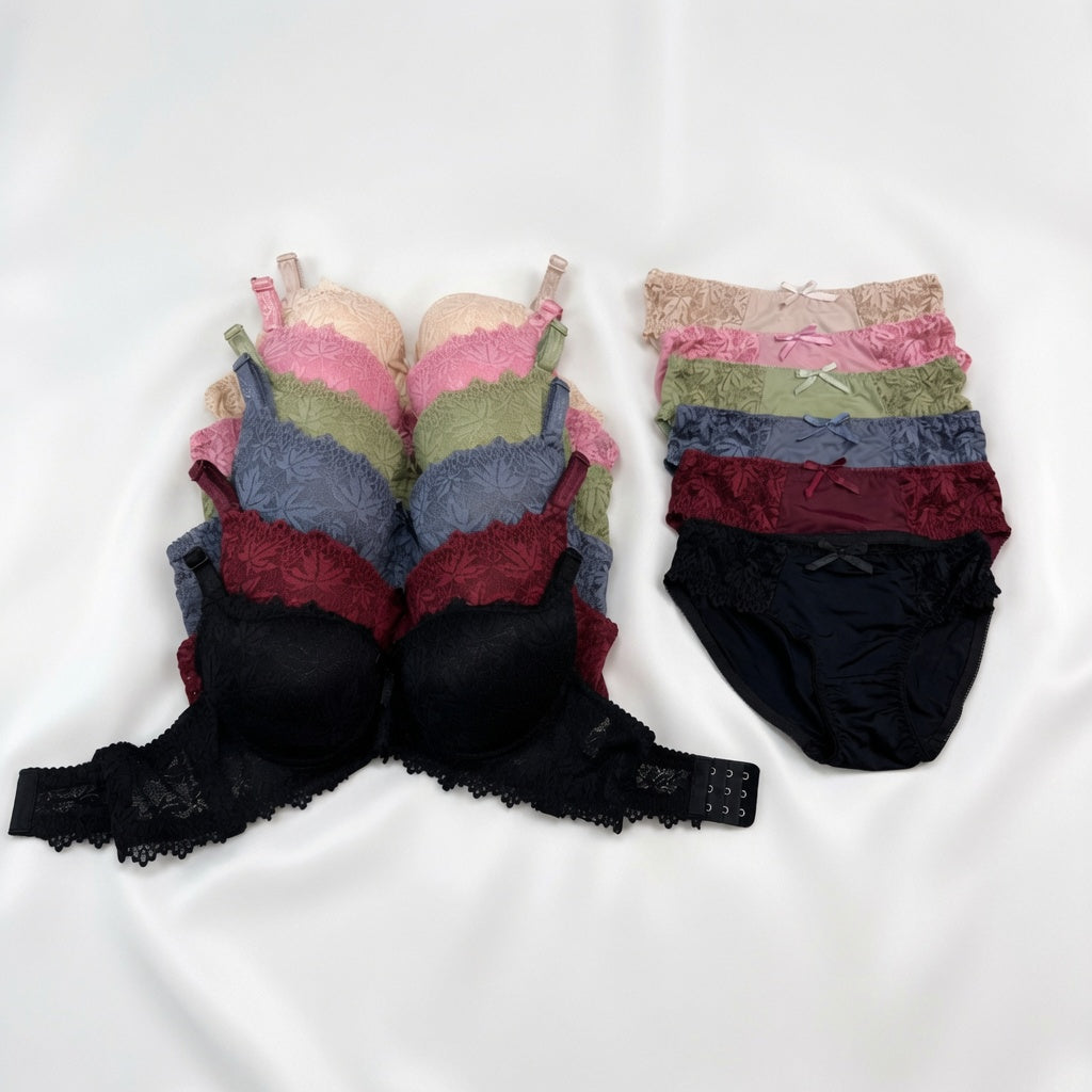 Luxury Floral Lace Bra & Brief Set-16