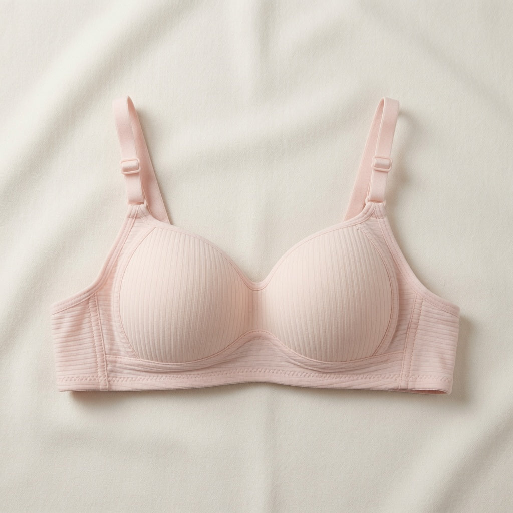 Seamless Ribbed Wire-Free Comfort Bra-09