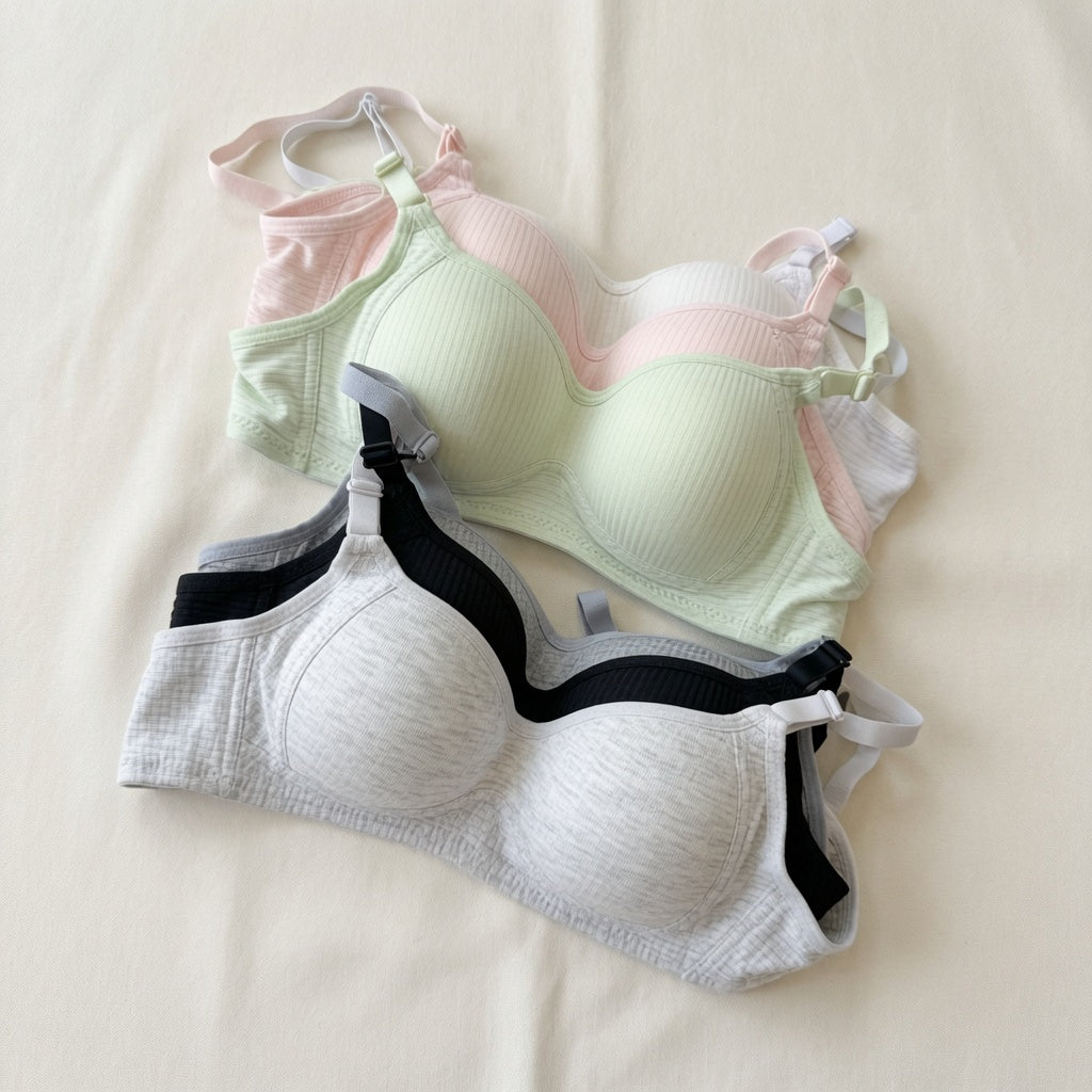 Seamless Ribbed Wire-Free Comfort Bra-09