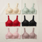 Elegant Floral Lace Contour Bra with Jewel Accent-06